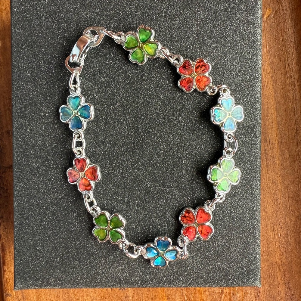 Multicolor Clover Link Bracelet - Women Jewelry